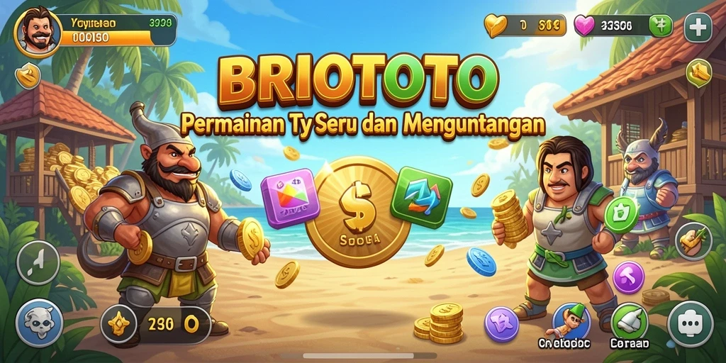 Tampilan gameplay BRIOTOTO yang penuh strategi dalam mengelola bisnis.