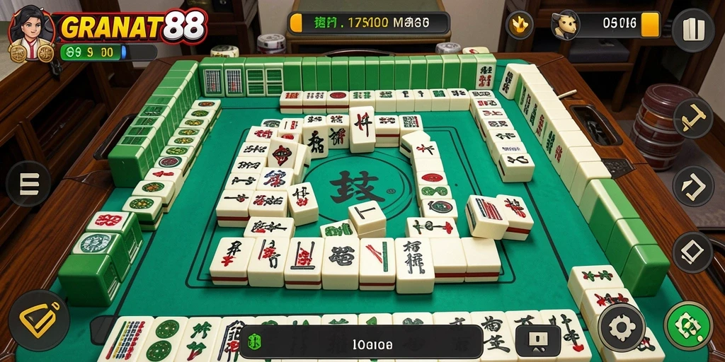 Screenshot gameplay menunjukkan momen seru bermain Mahjong di GRANAT88.