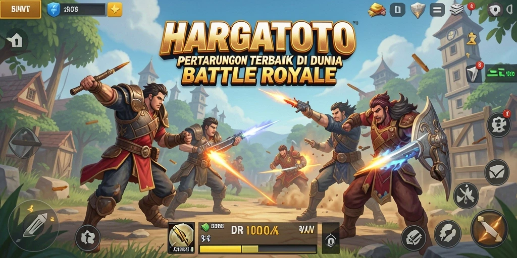 Screenshot HARGATOTO menunjukkan aksi seru dalam pertempuran Battle Royale.