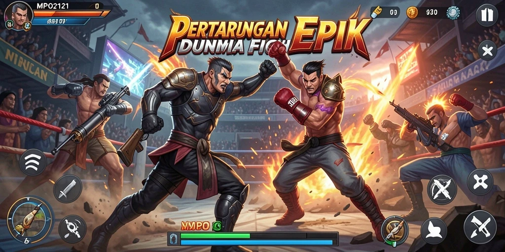 Screenshot MPO2121 menampilkan aksi pertarungan yang mendebarkan.