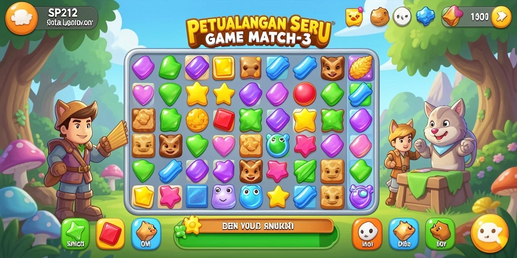 Screenshot gameplay SP212 menampilkan aksi mencocokkan objek.