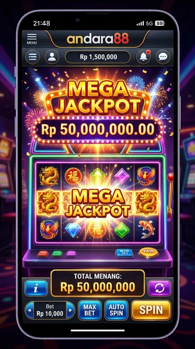 Tampilan antarmuka aplikasi andara88 yang sederhana.